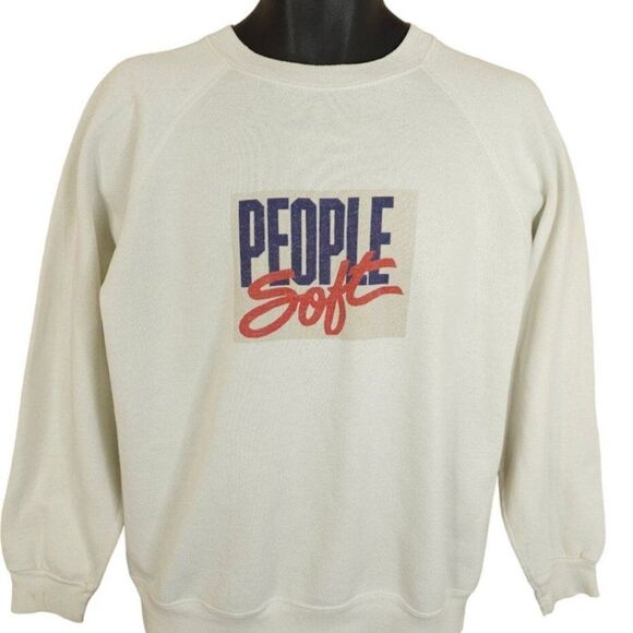 PeopleSoft Software Sweatshirt Vintage 90s Financial Management Made In USA Mens - Picture 1 of 7